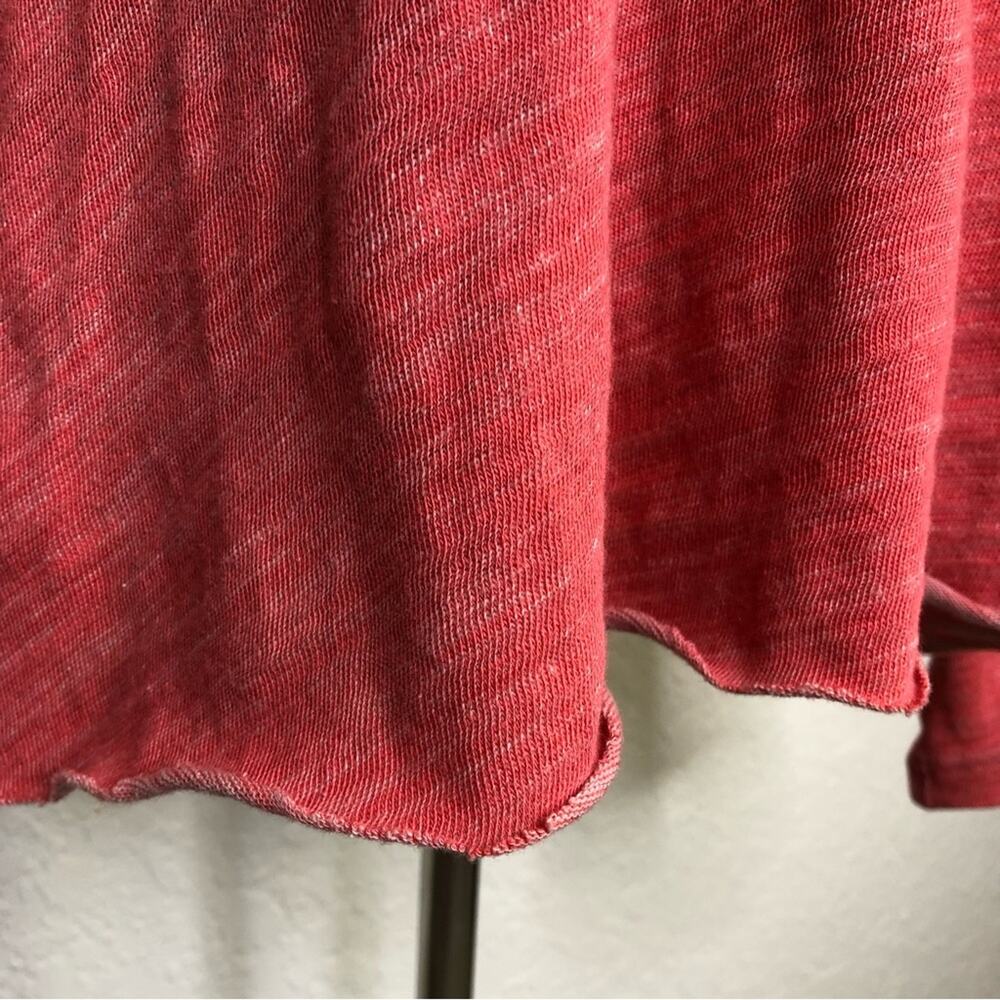 Free People Beach red pink funnel neck raw seam hem tunic size One‎ Size - Picture 7 of 16